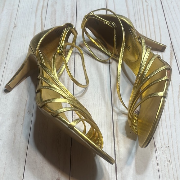 Free People Gold Strap 3-1/2” Heels - Picture 5 of 10